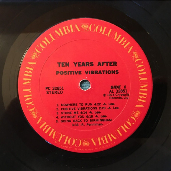 Ten Years After - Positive Vibrations LP 1974 PC 32851 Columbia 12" Vinyl Record - Picture 6 of 7